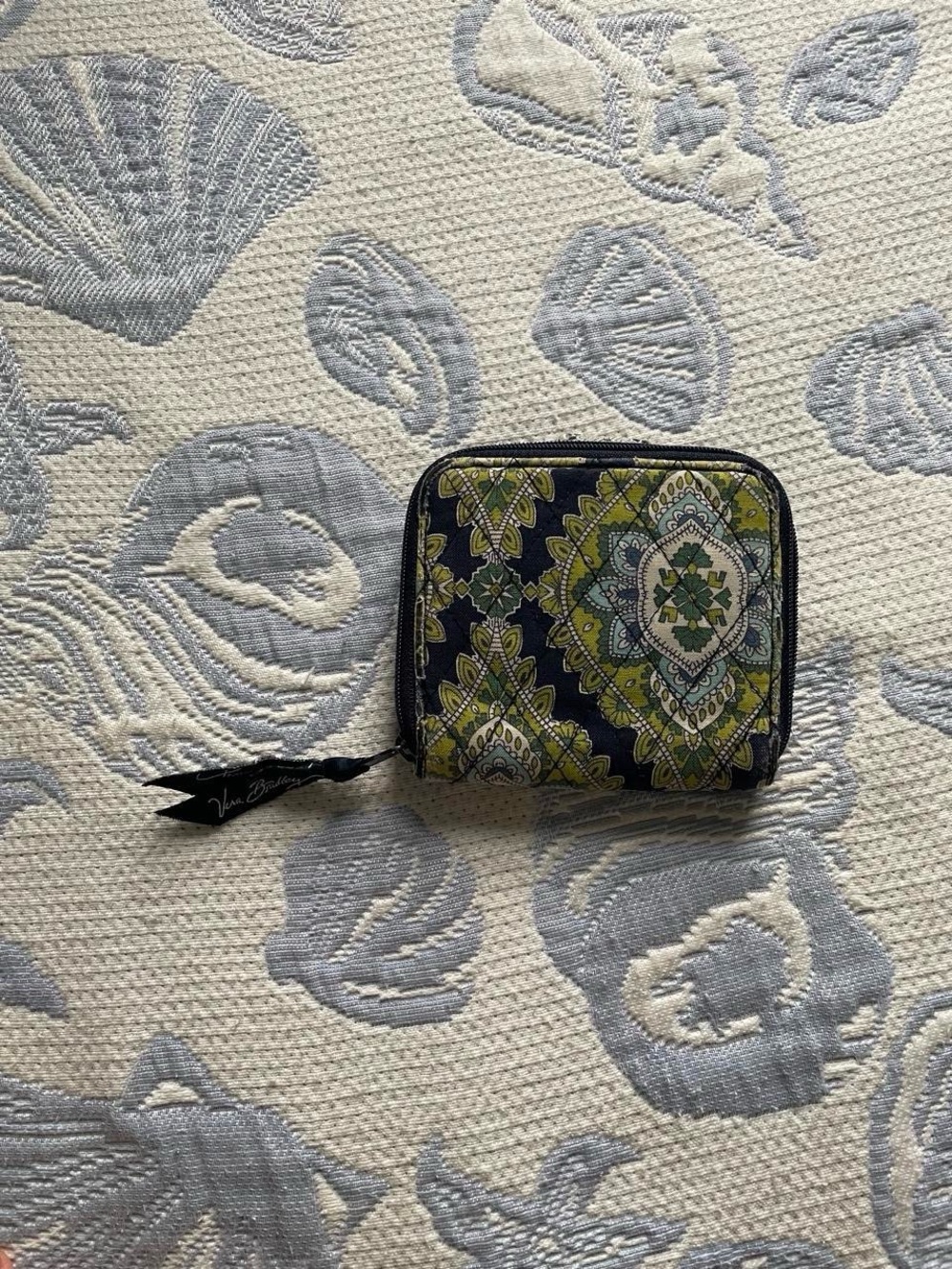 Vera Bradley Green Paisley Compact Wallet